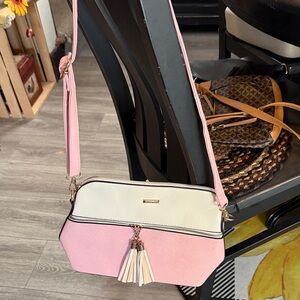 Chic Pink and Cream Crossbody Bag